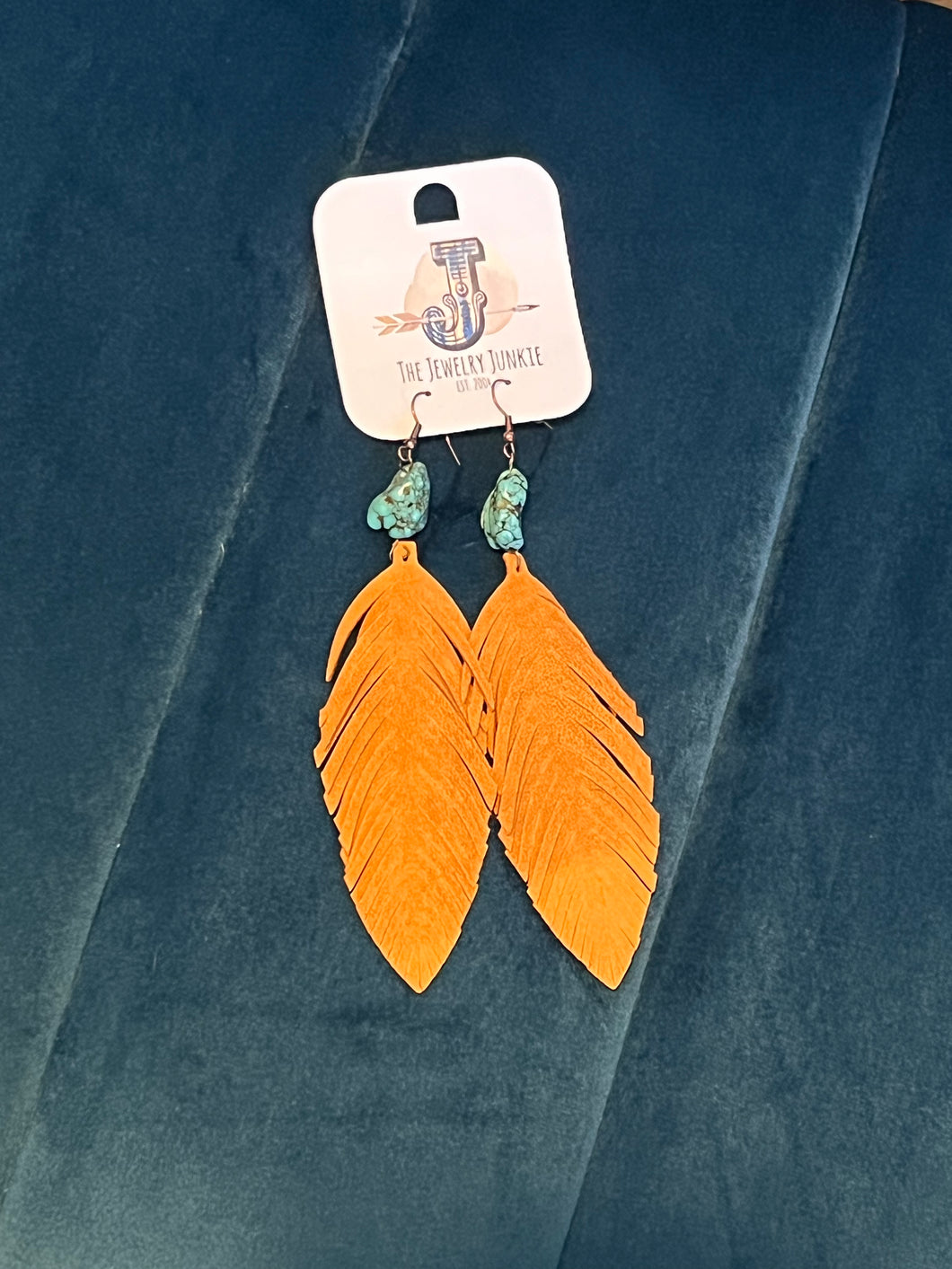Leather drop earrings