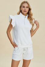 Load image into Gallery viewer, Double Take Full Size Texture Flounce Sleeve Top and Shorts Set
