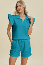 Load image into Gallery viewer, Double Take Full Size Texture Flounce Sleeve Top and Shorts Set
