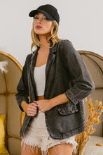 Load image into Gallery viewer, BiBi Single Breasted Washed Denim Blazer
