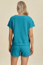 Load image into Gallery viewer, Double Take Full Size Texture Short Sleeve Top and Shorts Set
