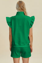 Load image into Gallery viewer, Double Take Full Size Texture Flounce Sleeve Top and Shorts Set
