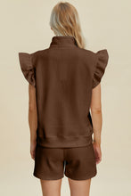 Load image into Gallery viewer, Double Take Full Size Texture Flounce Sleeve Top and Shorts Set
