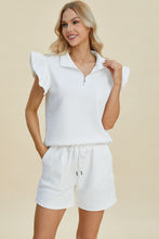 Load image into Gallery viewer, Double Take Full Size Texture Flounce Sleeve Top and Shorts Set
