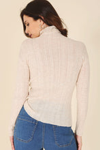 Load image into Gallery viewer, Wool blended mock neck sheer sweater
