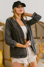 Load image into Gallery viewer, BiBi Single Breasted Washed Denim Blazer
