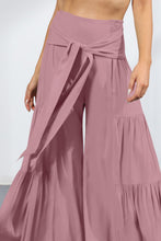 Load image into Gallery viewer, Tie Front Smocked Tiered Culottes
