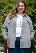 Load image into Gallery viewer, Plus Size Collared Neck Button Up Pocketed Jacket
