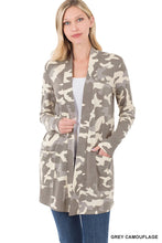 Load image into Gallery viewer, Long Sleeve Camo Cardigan
