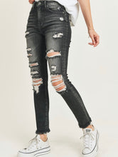 Load image into Gallery viewer, High Rise Distressed Skinny Jean
